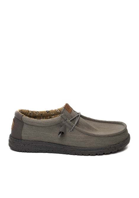 Grey wally washed slip on HEY DUDE | 40296WALLY WASHED-025